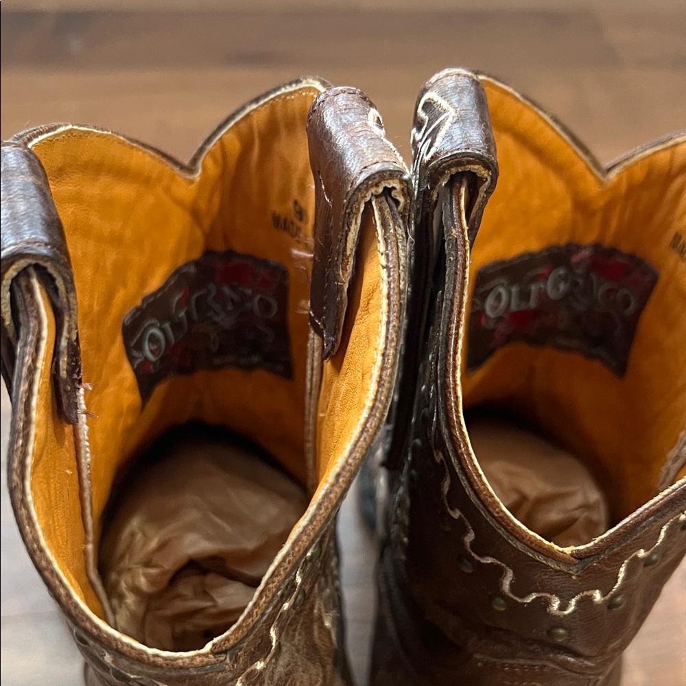 Old Gringo Brown Embroidered Western Ankle Boots Size 9.5 - Picture 4 of 7